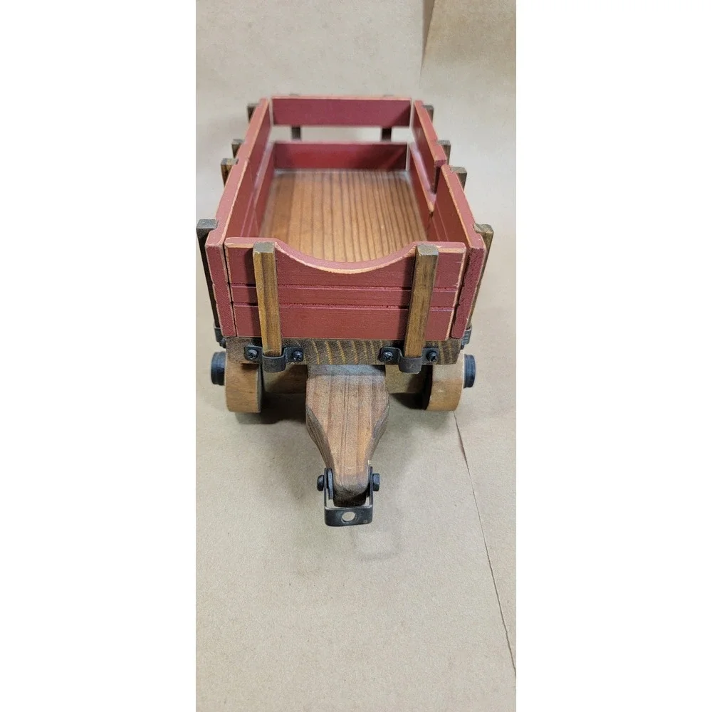 Tender Heart Treasures Wooden Wagon Decor Red Natural Wood 61195 Vintage Style